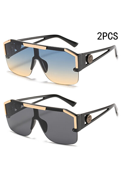 Choice BlackBlackyellow 2PCS New Lion Head Integrated Sunglasses Trendy Large...