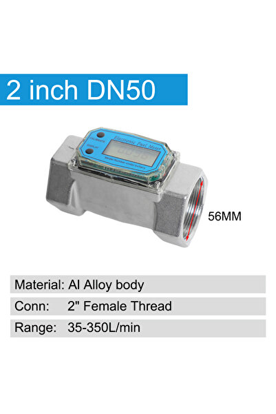 Choice مقياس تدفق توربيني إلكتروني من سبائك الألومنيوم مقاس 2 بوصة، رقمي، عال...