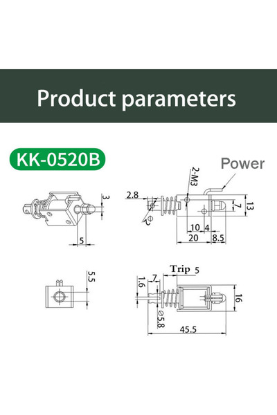 Choice 12V 0520B Push Pull Type Linear Solenoid Switch Open Frame Electromagn...