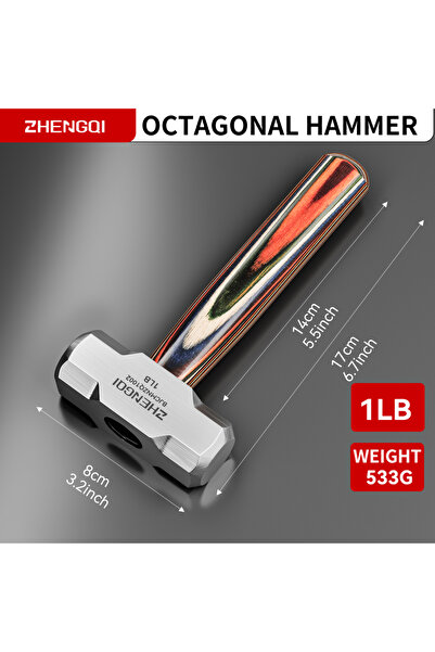 Choice3 Octagonal hammer Mini Hammer High Carbon Steel Hammer Solid Wood Shor...
