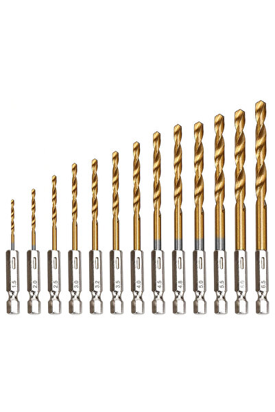 Choice Hexagonal 13Pcs Drill Bit Set 13pcs 1.5mm-6.5mm Twist Drill Bit Set,Ti...