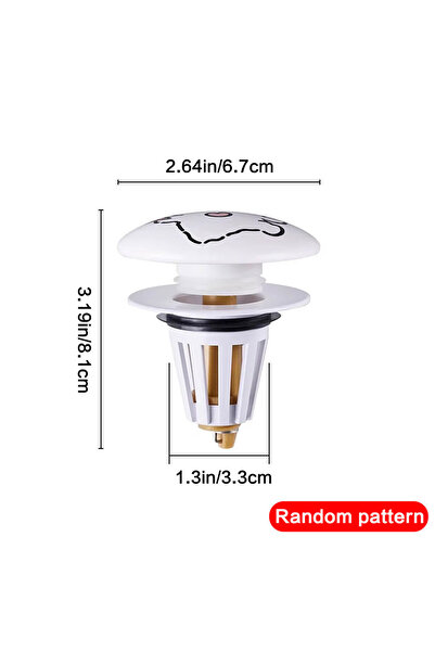 Choice سدادة تصريف حوض غسيل أبيض قطعة واحدة، حوض غسيل من نوع الضغط، سدادة مضا...