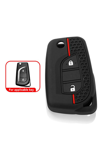 Choice غطاء مفتاح سيارة سيليكوني بزرين، متوافق مع تويوتا أوريس، كورولا، ريز، ...