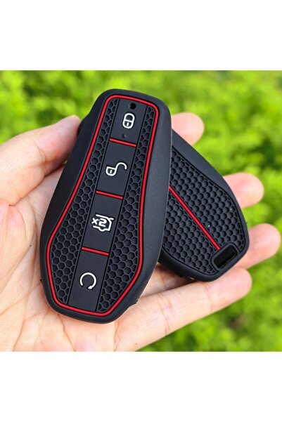 Choice غطاء مفتاح السيارة عن بعد من السيليكون الأسود، حامل سلسلة مفاتيح، مناس...