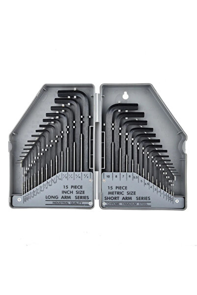 Choice1 مجموعة مفاتيح ألين سداسية رمادية داكنة اللون، 30 قطعة، مقاسات SAE ومت...