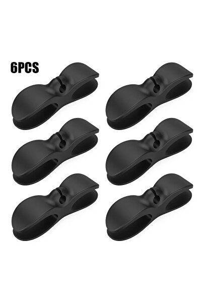 Choice5 أسود - 6 قطع / 4 قطع منظم كابلات، مشبك كابل، منظم كابلات، سهل التركيب...