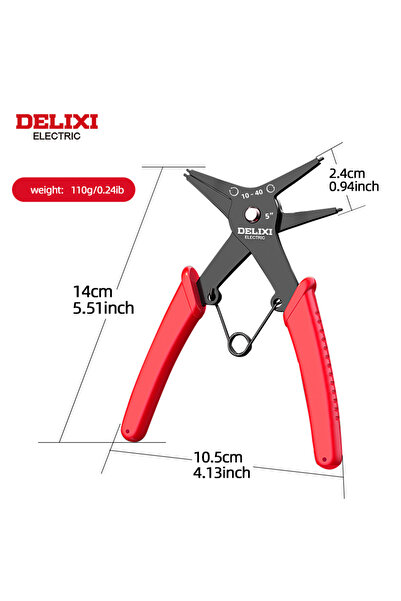 Choice1 1PCS DELIXI ELECTRIC 2 -in-1 Snap Ring Pliers,Dual-purpose Retaining ...