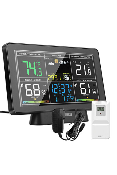 Choice محطة طقس ذكية من Tuya مزودة بخاصية الواي فاي، ومقياس درجة الحرارة والر...