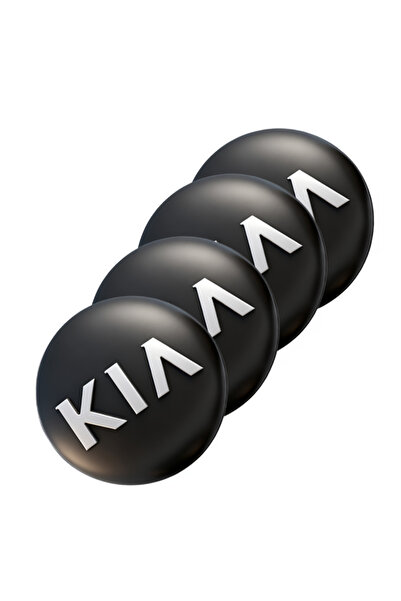 Choice6 4 قطع من ملصقات شعار مركز عجلة سيارة كيا باللون الأسود، ملحقات لسيارا...