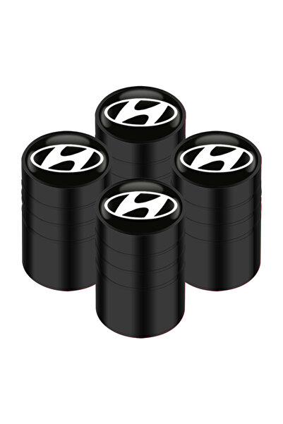 Hyundai أغطية صمامات إطارات عجلات السيارات المصنوعة من الألومنيوم الأسود الكب...