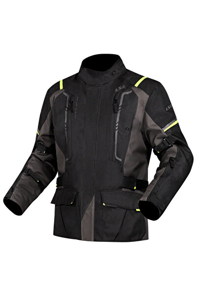 LS2 Narvik Grey-Black-Neon Yellow 4 Season Motorcycle Jacket