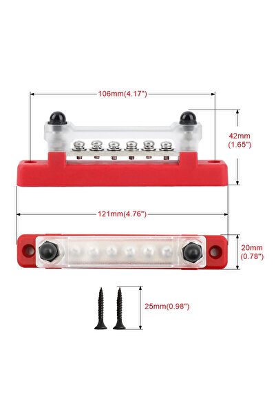 Choice كتلة طرفية حمراء بستة اتجاهات للسيارة، قضيب توصيل سالب، 12 فولت، 150 أ...