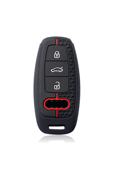 Choice غطاء مفتاح ذكي أسود من السيليكون للسيارة، متوافق مع أودي A3 8Y، A4، A6...