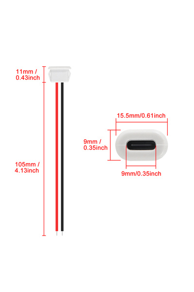 Choice3 5pcs white 5/10PCS Type-C Female Chassis Waterproof 2P Solder Wire Ty...