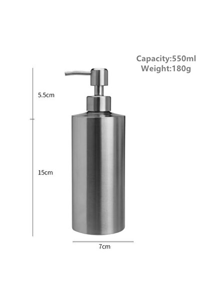 Choice زجاجة موزع صابون سائل فضية سعة 550 مل، زجاجة جل، مضخة لوشن من الفولاذ ...
