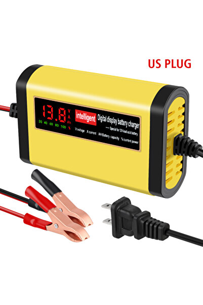 Choice US Plug 2A 12V Automotive Battery Chargers 3 Stages Intelligent Pulse ...