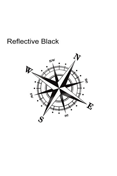 Choice ملصق سيارة عاكس أسود اللون على شكل بوصلة، مقاس 15×15 سم، مناسب للنافذة...