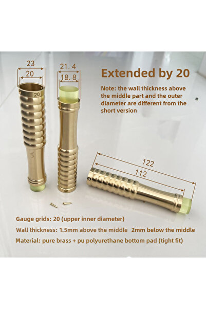 Choice قطعة واحدة قابلة للتمديد 20 مم، قطعة واحدة طرف عكاز نحاسي مانع للانزلا...