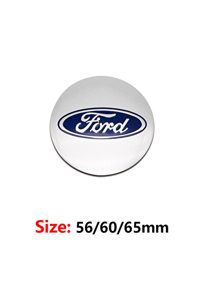 Choice أغطية مركزية لعجلات فورد فضية مقاس 56 مم، 4 قطع، 56/60/65 مم، ملصقات و...
