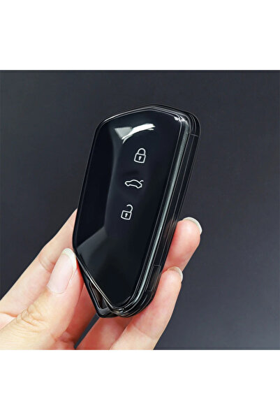 Choice1 Black TPU Transparent Car Key Fob Case Cover Accessories For VW Volks...