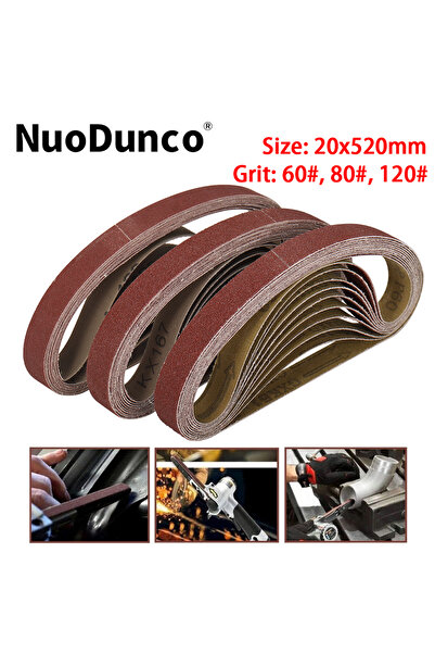 Choice6 ١٠ قطع ٨٠ 20 مم × ٥٢٠ مم ١٠/٢٠/٥٠ قطعة 20 × ٥٢٠ مم أحزمة صنفرة ممتازة...