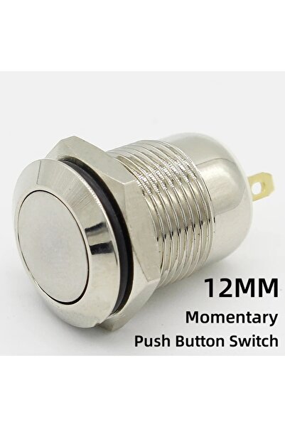 Choice 1pc 12mm momentary 1pcs 12mm Waterproof Momentary Flat head Round Stai...