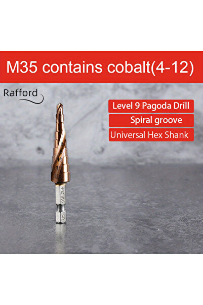 Choice مثقاب رافورد سداسي الشكل 4-12 مم، مثقاب متدرج من أزرق بلون الكوبالت M3...