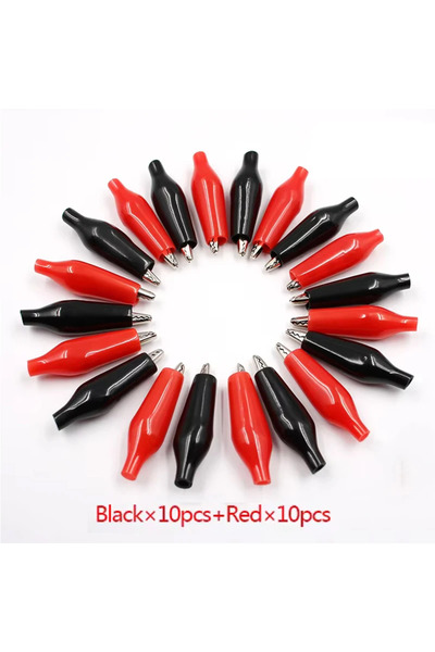 Choice أسود أحمر، كل 10 قطع، 20 قطعة، مشبك تمساح معدني G98، مشبك كهربائي، مسب...