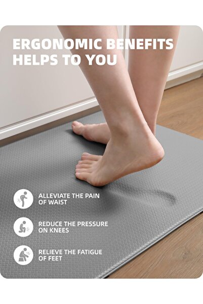 MLADEN 2PCS Kitchen Rugs, PU Leather Oil & Water Absorbent Rugs for Kitchen B...