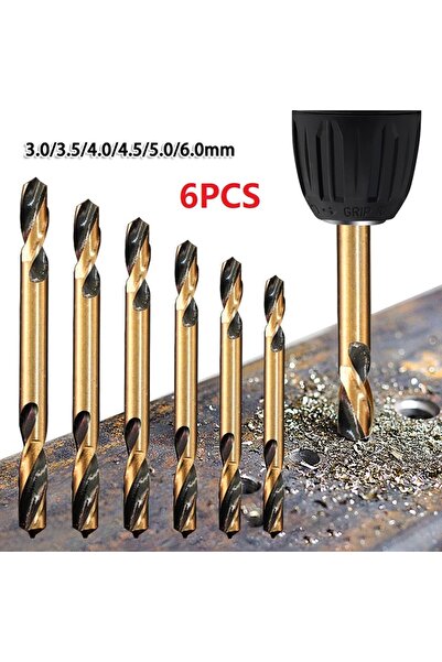 Choice 6 قطع من رؤوس مثقاب حلزوني مزدوجة الرأس من الفولاذ عالي السرعة (HSS) ل...