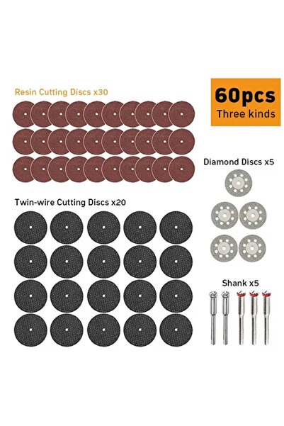 Choice مجموعة أقراص قطع ماسية مكونة من 60 قطعة، تتضمن عجلات صنفرة وطحن، وشفرا...