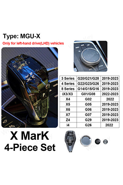 Choice3 X Mark 4 Piece Set Crystal Gear Shift Knob Lever For BMW G20 G21 iX3 ...