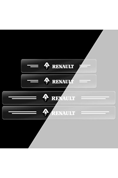 Choice 4 قطع - ملصقات شفافة مقاومة للخدش لعتبة باب السيارة من رينو، مناسبة لس...