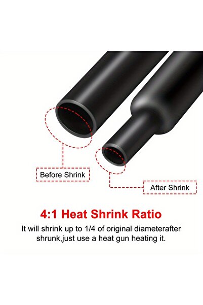 Choice قطر 12 مم، طول 1 متر، أسود، 41، أنبوب عازل للماء والتآكل والانكماش الح...