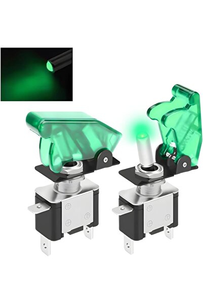 Choice 2pcs green 2pcs Rocker Toggle Switch LED Illuminated with Waterproof B...