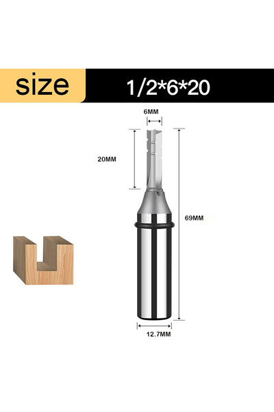 Choice1 20 1/2 Shank 3 Flutes Straight Cutting Router Bit TCT Cutters For Wor...