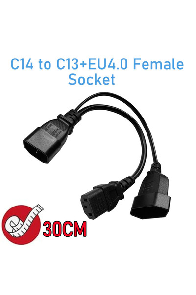 Choice سلك طاقة تيار متردد بموزع Y من الطراز A، ثلاثي الأطراف IEC320 C14 إلى ...