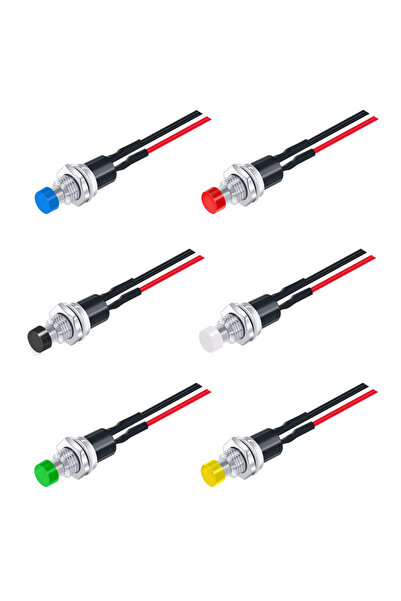 Choice1 مجموعة من 6 قطع، 1 أمبير، 250 فولت تيار متردد، 2 طرف، SPST، 6 ألوان، ...