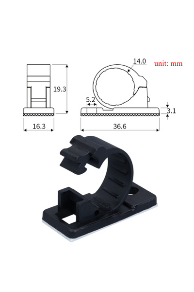 Choice5 10pcs LY-10J 10PCS Self-Adhesive Cable Organizer Clips Management Wir...