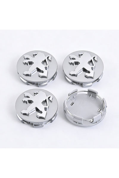 Peugeot 4 قطع فضية اللون، شعار سيارة، غطاء مركز محور العجلة، إكسسوارات سيارات...