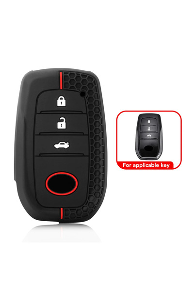 Choice غطاء مفتاح سيارة سيليكون بثلاثة أزرار للتحكم عن بعد، مناسب لسيارات توي...