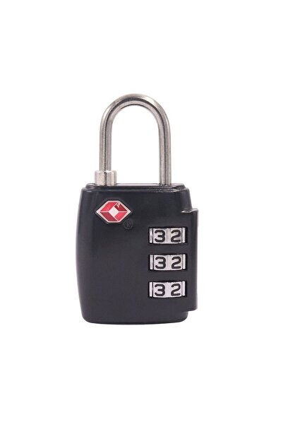 Choice1 Black Portable Padlk TSA Customs Lk 3 Dial Digit Combination Lk Anti-...