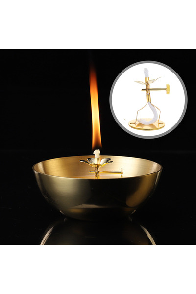 Choice 5.5x4cm 2Pcs Butter Lamp Wick Holder Wick Lamp with Stand Telescopic W...