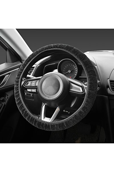 Choice black Universal Plush Car Steering Wheel Cover Gearshift Handbrake Pro...