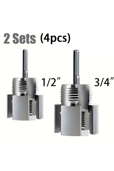 Choice مجموعة من 4 قطع من أدوات لولبة أنابيب PVC قابلة للثقب - غلاف لولبي داخ...