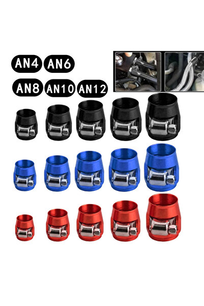 Choice مشبك تثبيت خرطوم السيارة AN8 أسود، قطعة واحدة، مشبك تثبيت خرطوم السيار...