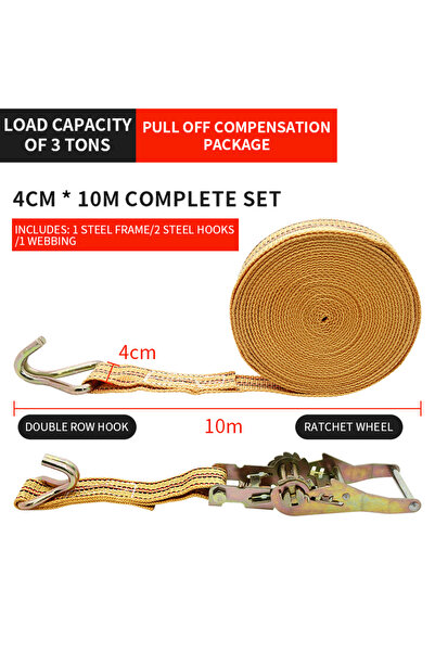 Choice7 4CM 10M Truck Binding Strap Tightener Small Ratchet Tightener Self-Lk...