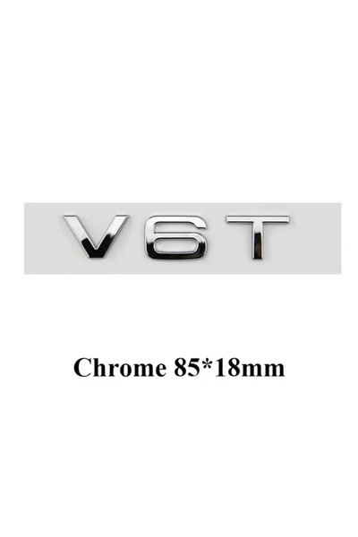 Choice1 V6T Chrome 3D ABS Chrome Black Logo V6T V8T V10 Emblem Car Fender Sid...