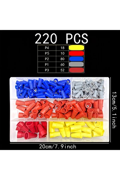 Choice مجموعة موصلات سريعة معبأة في علبة تحتوي على 220 قطعة، 40/220 قطعة، أطر...