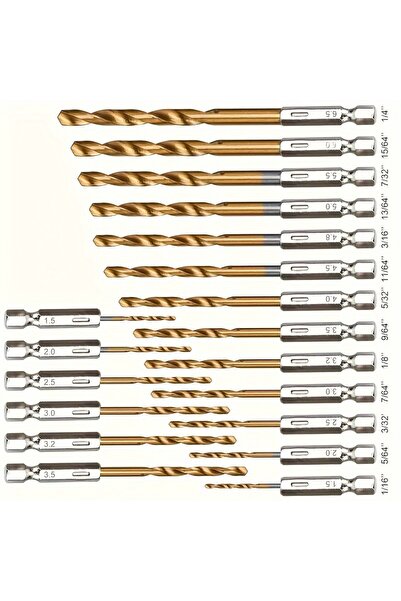 Choice مجموعة من 13 قطعة من رؤوس مثقاب حلزونية مطلية بالتيتانيوم مع ساق سداسي...